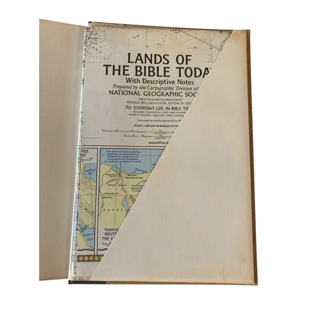 Vintage Everyday Life in Bible Times 1967 National Geographic Illustrated Map